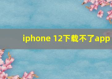 iphone 12下载不了app