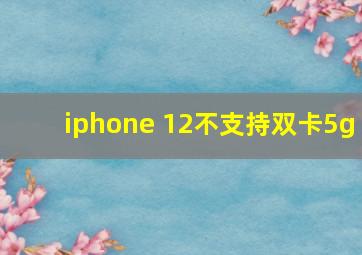 iphone 12不支持双卡5g