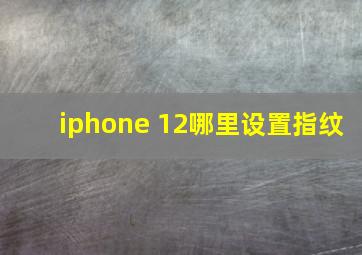 iphone 12哪里设置指纹