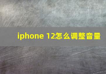 iphone 12怎么调整音量