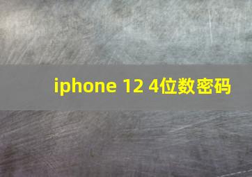 iphone 12 4位数密码