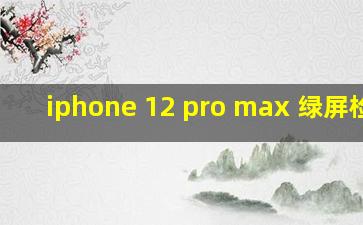 iphone 12 pro max 绿屏检测