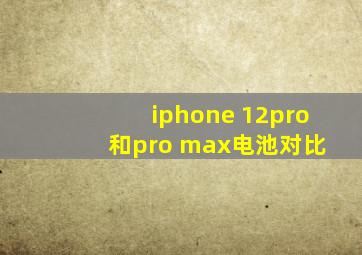 iphone 12pro 和pro max电池对比