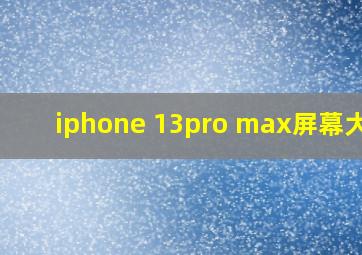 iphone 13pro max屏幕大小