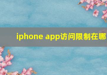 iphone app访问限制在哪