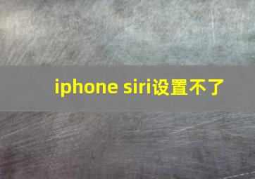 iphone siri设置不了