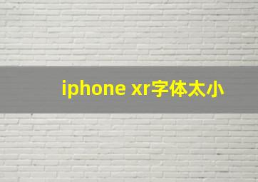 iphone xr字体太小