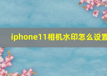 iphone11相机水印怎么设置