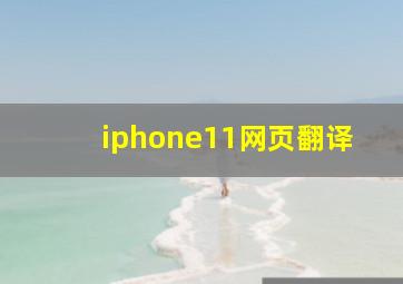 iphone11网页翻译