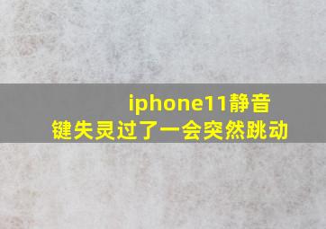 iphone11静音键失灵过了一会突然跳动