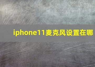 iphone11麦克风设置在哪