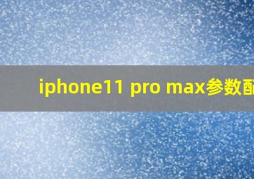 iphone11 pro max参数配置