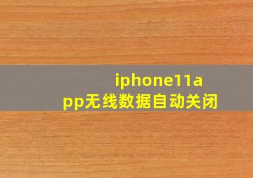 iphone11app无线数据自动关闭