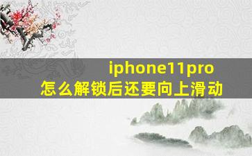 iphone11pro怎么解锁后还要向上滑动