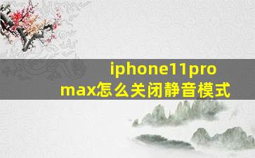 iphone11promax怎么关闭静音模式