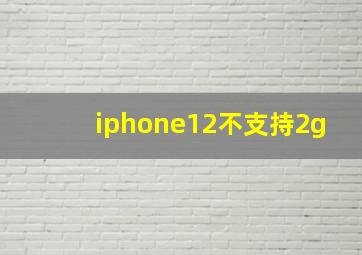 iphone12不支持2g