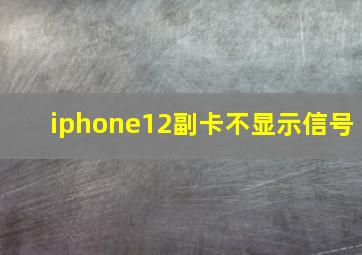 iphone12副卡不显示信号