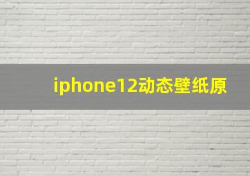 iphone12动态壁纸原