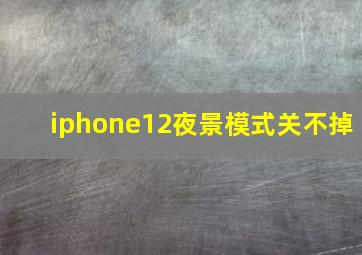 iphone12夜景模式关不掉