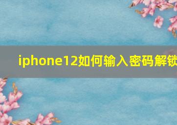 iphone12如何输入密码解锁