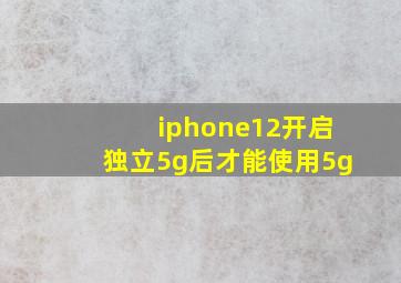 iphone12开启独立5g后才能使用5g