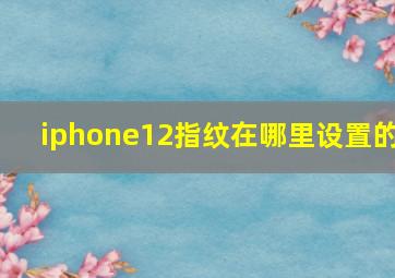 iphone12指纹在哪里设置的