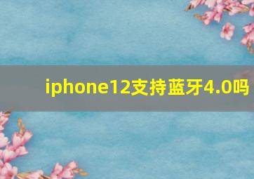 iphone12支持蓝牙4.0吗