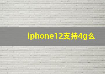 iphone12支持4g么