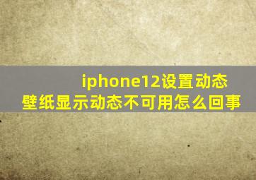 iphone12设置动态壁纸显示动态不可用怎么回事