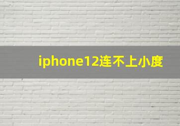 iphone12连不上小度