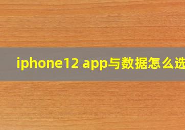 iphone12 app与数据怎么选择