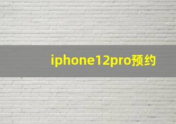 iphone12pro预约