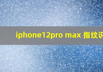 iphone12pro max 指纹识别