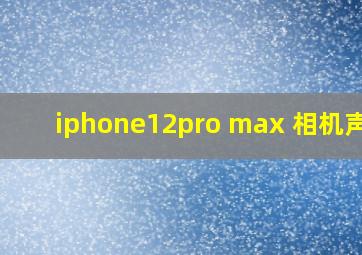 iphone12pro max 相机声音