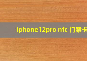 iphone12pro nfc 门禁卡