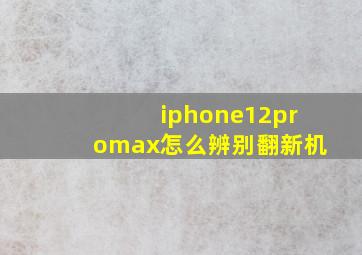 iphone12promax怎么辨别翻新机