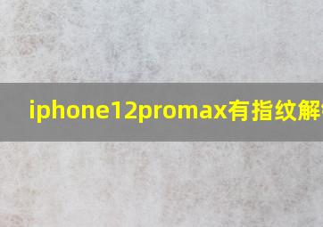 iphone12promax有指纹解锁吗?