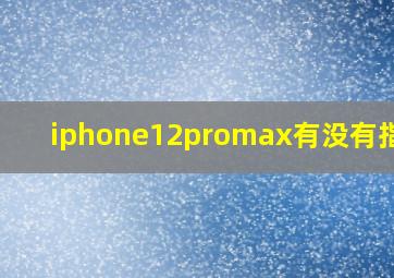 iphone12promax有没有指纹?