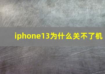 iphone13为什么关不了机