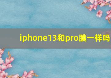 iphone13和pro膜一样吗