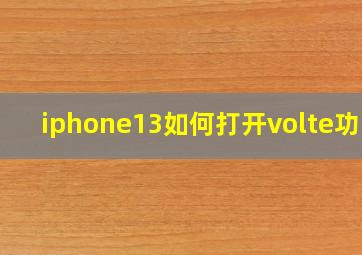 iphone13如何打开volte功能