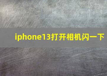 iphone13打开相机闪一下