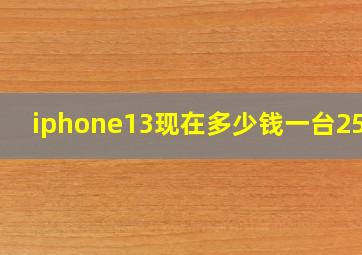 iphone13现在多少钱一台256g