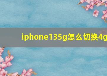 iphone135g怎么切换4g