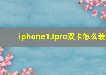 iphone13pro双卡怎么装