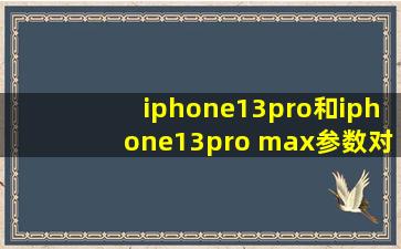 iphone13pro和iphone13pro max参数对比