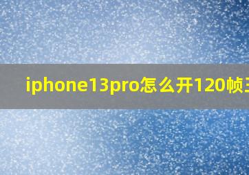 iphone13pro怎么开120帧王者