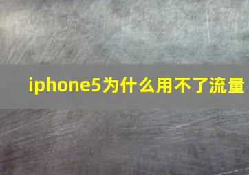 iphone5为什么用不了流量