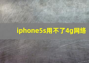 iphone5s用不了4g网络