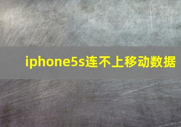 iphone5s连不上移动数据